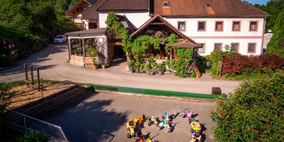 vacanza in fattoria - Klassifizierung Sterne: 3 Sterne - Bassa Austria - Hausansicht des Hotels, mit Blick auf den Abenteuerspielplatz - Die Hochrieß