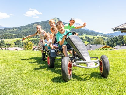 Urlaub auf dem Bauernhof - Jahreszeit: Sommer-Urlaub - Österreich - Spielspaß mit unserem Go-Cart. - Biobauernhof Mittermoos