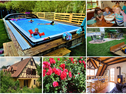 Urlaub auf dem Bauernhof - Schwimmmöglichkeit: Außenpool - Ferienhof Hohe Fränkische Schweiz - Ferienhof Hohe