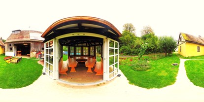 Urlaub auf dem Bauernhof - Bayern - Garten Ferienhof Hohe
360° Aufnahmen - virtueller Rundgang - Ferienhof Hohe